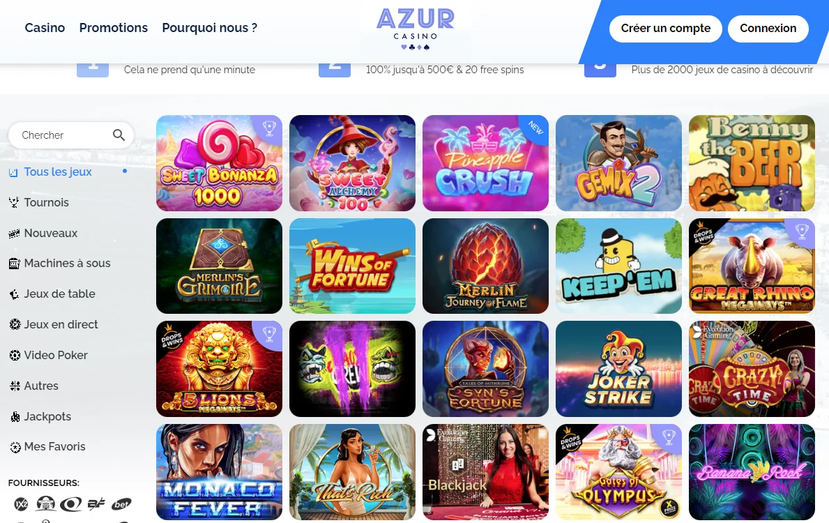 Aperçu de Azur Casino